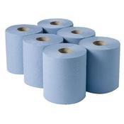 2WORK 3-PLY CENTREFEED ROLL 135M BLUE (PACK OF 6) 2W00083