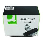 Q-CONNECT GRIP CLIP 75MM BLACK (PACK OF 10 CLIPS) KF01291