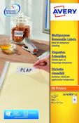 AVERY REMOVABLE LABELS 12 PER SHEET WHITE (PACK OF 300) L4743REV-25 (PACK OF 25 SHEETS)