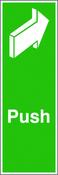 SAFETY SIGN PUSH 150X50MM SELF-ADHESIVE (UNIVERSAL SYMBOL AND COLOUR SCHEME) FX05512S  (PACK OF 1)