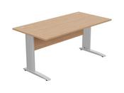 KOMO STRAIGHT DESK 1600 X 800MM - SILVER LEG / BEECH TOP image
