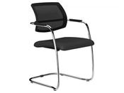 O.Q SERIES MID TKMS1 BLACK MESH BACK STACKING CHAIR CHROME - LOTUS BLACK L001