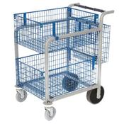 GOSECURE HEAVY DUTY MAIL TROLLEY 2 X WIRE BASKETS MT3