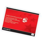 5 STAR OFFICE LAMINATING POUCHES 250 MICRON FOR BADGE SIZE [67X97MM] GLOSS [PACK 100] image