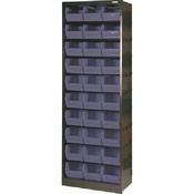 METAL BIN CUPBOARD WITH 30 POLYPROPYLENE BINS DARK GREY BLACK 371834