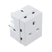 CED 3-WAY ADAPTOR FUSED 13 AMP WHITE WAP3W