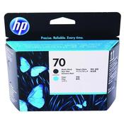 HP 70 MATTE BLACK/CYAN PRINTHEAD (PACK OF 2) C9404A image