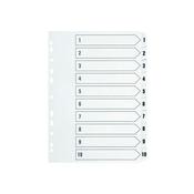 Q-CONNECT 1-10 INDEX MULTI-PUNCHED POLYPROPYLENE WHITE A4 KF01353