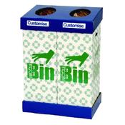 ACORN OFFICE TWIN RECYCLING BIN BLUE/GREEN (95 LITRES EACH BIN) 802853 image