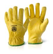 BEESWIFT QUALITY LINED DRIVERS GLOVES YELLOW L  (PACK OF 10)