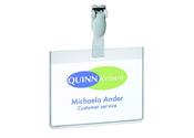 DURABLE VISITOR BADGE WITH PLASTIC CLIP 60X90MM TRANSPARENT (PACK OF 25) 8143/19