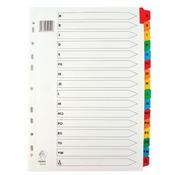 MULTICOLOURED A4 A-Z MYLAR INDEX WX01523
