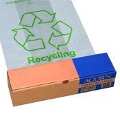 ACORN BIN PRINTED RECYCLING BIN LINER CLEAR GREEN (PACK OF 50) 402573