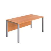 1200X800 GOAL POST RECTANGULAR DESK BEECH-SILVER image