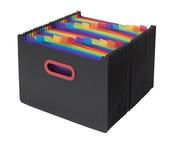 SNOPAKE 24 PART DESK EXPANDER A4 RAINBOW/BLACK 15852