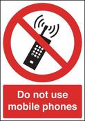SAFETY SIGN DO NOT USE MOBILE PHONES A5 PVC PH01051R( PACK OF 1) image