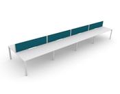 C-SENSE  8 PERSON BACK TO BACK BENCH DESK WHITE OPEN LEG FRAME &amp; WHITE SCALLOP TOP-1600 X 800MM image