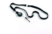 DURABLE TEXTILE LANYARD WITH BADGE REEL BLACK (PACK OF 10) 8223/01 image