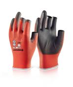 BEESWIFT PU COATED 3 FINGERLESS GLOVE RED XL  (PACK OF 10)