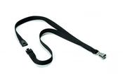 DURABLE TEXTILE LANYARD WITH SNAP HOOK 15MM BLACK (PACK OF 10) 812701 image