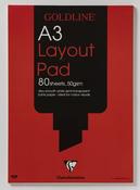 CLAIREFONTAINE GOLDLINE A3 80 SHEET 50GSM ACID-FREE PAPER LAYOUT PAD GPL1A3 (PACK OF 1) image