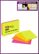 POST-IT SUPER STICKY MEETING 149X98MM NEON ASRTD (PACK OF 4) 6445-4SS