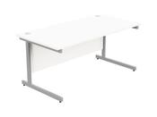ASHFORD METAL LEG 1600MM X 800MM STRAIGHT DESK - SILVER LEG / WHITE TOP image