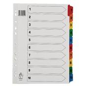 MULTICOLOURED A4 1-10 MYLAR INDEX WX01519