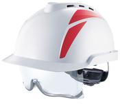 MSA V-GARD 930 VENTED HELMET C / W INTEGRATED SPEC WHITE / RED  (PACK OF 1) image