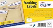AVERY FRANKING LABEL 140 X 38MM 2 PER SHEET WHITE (PACK OF 1000) FL01