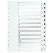 Q-CONNECT 1-12 INDEX MULTI-PUNCHED POLYPROPYLENE WHITE A4 KF01354