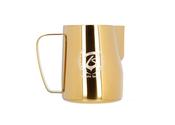 BARISTA SPACE MILK PITCHER IS LIGHT WEIGHT WITH A COMFORTABLE HANDLE &amp; PROFILED SPOUT GOLD WITH A 600ML CAPACITY.