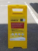 CAUTION FOLDING COVID SAFETY SIGN YELLOW (PACK OF 1) image