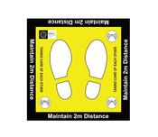 "MAINTAIN DISTANCE OF 2 METRES" REMOVABLE FLOOR VINYL SIGN. THIS SIGN IS NON-SLIP AND SUITABLE FOR SHORT-TERM FLOOR GRAPHICS.  (PACK OF 1)