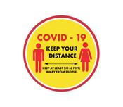 CIRCULAR FLOOR SIGN "KEEP YOUR DISTANCE" 420MM. (PACK OF 10)