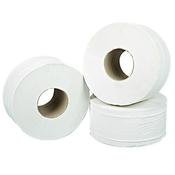 2WORK 2-PLY MINI JUMBO TOILET ROLL WHITE (PACK OF 12) J27200VW