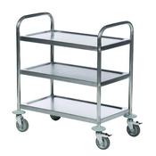 TROLLEY 3-TIER STAINLESS STEEL SILVER 373229