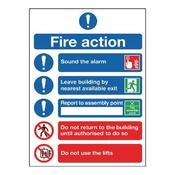 SAFETY SIGN FIRE ACTION SYMBOL A5 FR099A5  (PACK OF 1)