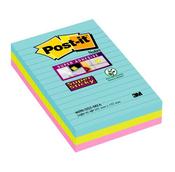 POST-IT NOTES SUPER STICKY 101 X 152MM MIAMI (PACK OF 3) 4690-SS3-MIA