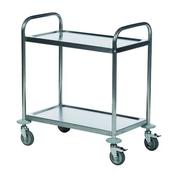 ECONOMY STAINLESS STEEL 2-SHELF TROLLEY 375608