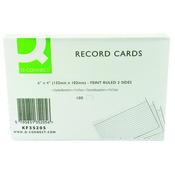 Q-CONNECT RECORD CARD 152X102MM RULED FEINT WHITE (PACK OF 100 CARDS) KF35205