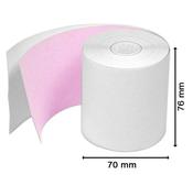 2 PLY CARBONLESS WHITE / PINK ROLLS 76X70X12.5MM  (PACK OF 20)