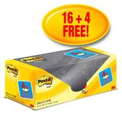 POST-IT NOTES 76 X 76MM CANARY YELLOW (PACK OF 20) 654CY-VP20