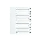 Q-CONNECT 1-10 INDEX MULTI-PUNCHED REINFORCED BOARD CLEAR TAB A4 WHITE KF01528