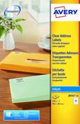 AVERY INKJET ADDRESS LABELS 14 PER SHEET CLEAR (PACK OF 350) J8563-25 (PACK OF 25 SHEETS) image