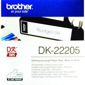 BROTHER BLACK ON WHITE CONTINUOUS LENGTH PAPER TAPE 62MM DK22205 (PACK OF 1)