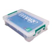 STORESTACK 5.5 LITRE STORAGE BOX W400XD255XH80MM CLEAR RB90121 image