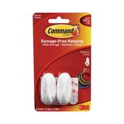 3M COMMAND SMALL OVAL HOOKS WITH COMMAND ADHESIVE STRIPS 17082 (PACK OF 2)
