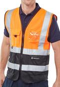 BEESWIFT TWO TONE EXECUTIVE WAISTCOAT ORANGE / BLACK 2XL (PACK OF 1)