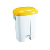 DERBY PLASTIC PEDAL BIN 60 LITRE WHITE/YELLOW 348014 image